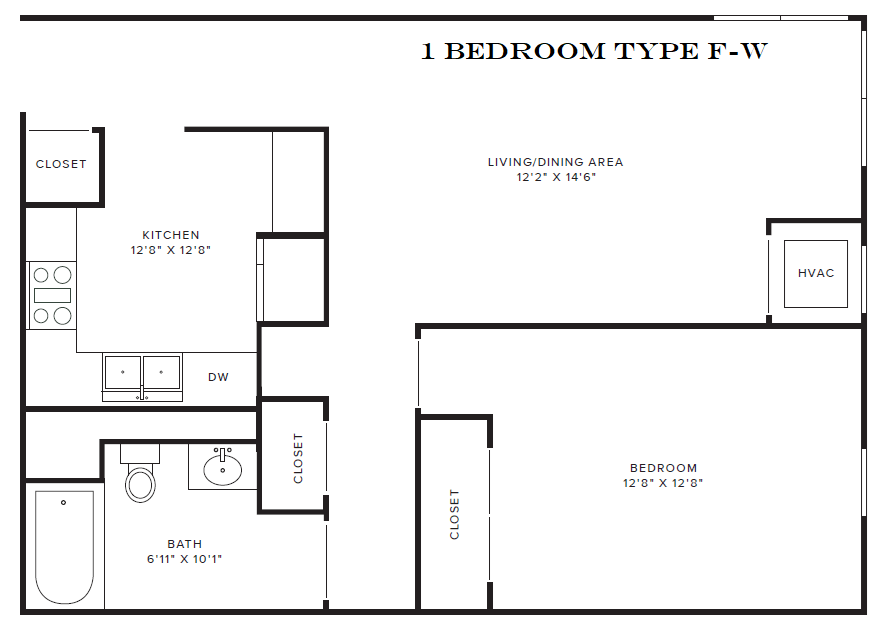 Crittenden 1 Bedroom Type FW 1 Bedroom Type FW